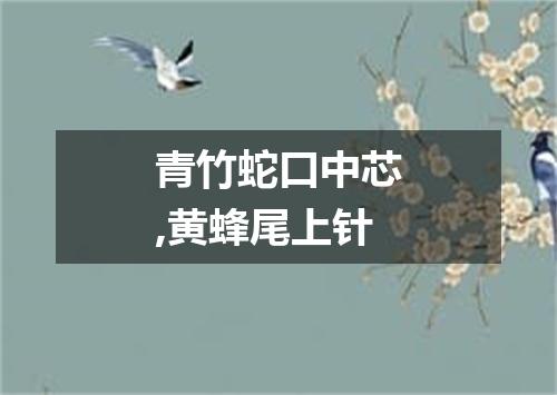 青竹蛇口中芯,黄蜂尾上针
