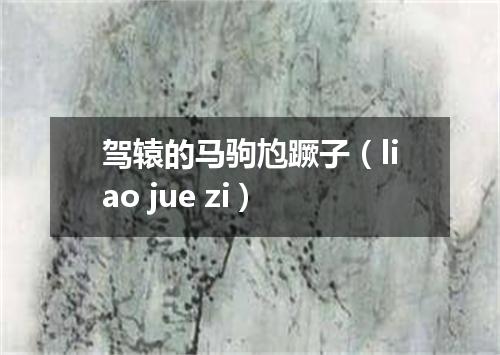 驾辕的马驹尥蹶子（liao jue zi）