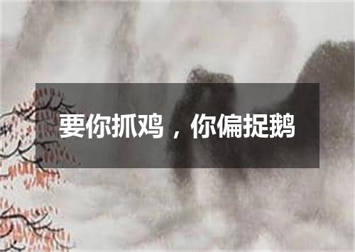 要你抓鸡，你偏捉鹅
