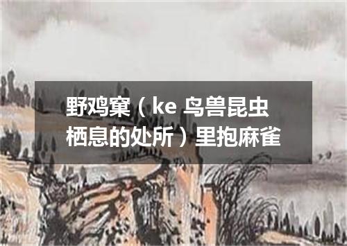 野鸡窠（ke 鸟兽昆虫栖息的处所）里抱麻雀