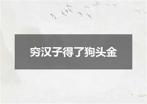 穷汉子得了狗头金