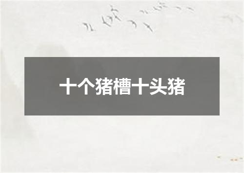 十个猪槽十头猪