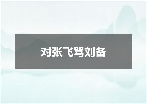 对张飞骂刘备