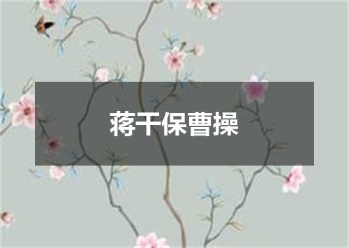 蒋干保曹操