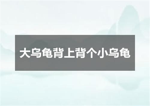大乌龟背上背个小乌龟
