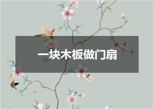一块木板做门扇
