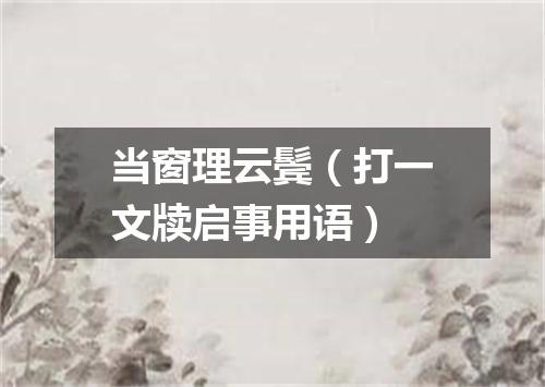 当窗理云鬓（打一文牍启事用语）