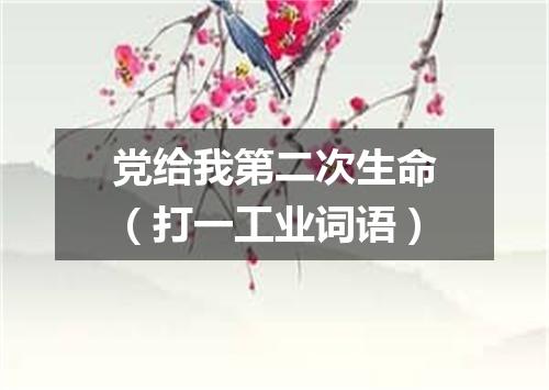 党给我第二次生命（打一工业词语）