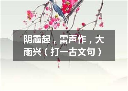 阴霾起，雷声作，大雨兴（打一古文句）