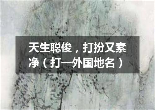 天生聪俊，打扮又素净（打一外国地名）