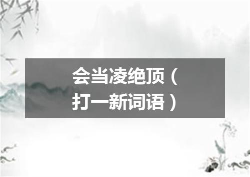 会当凌绝顶（打一新词语）