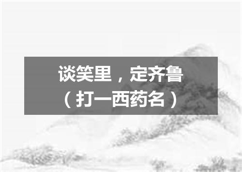 谈笑里，定齐鲁（打一西药名）