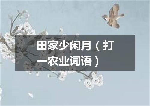 田家少闲月（打一农业词语）