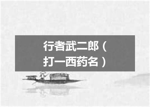 行者武二郎（打一西药名）