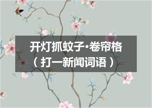 开灯抓蚊子·卷帘格（打一新闻词语）