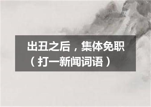 出丑之后，集体免职（打一新闻词语）