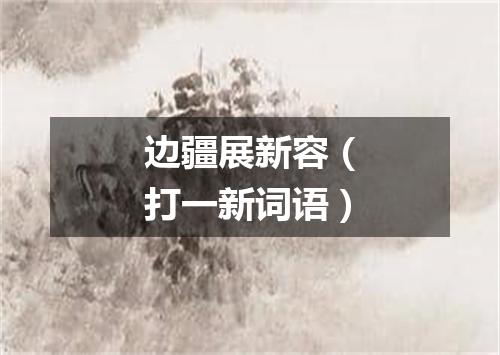 边疆展新容（打一新词语）