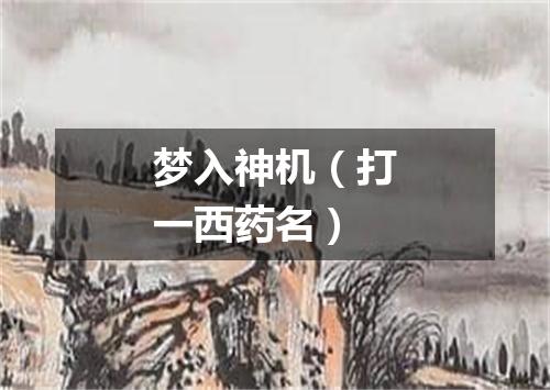 梦入神机（打一西药名）