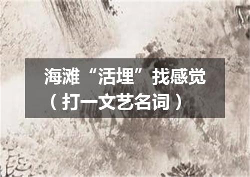 海滩“活埋”找感觉（打一文艺名词）