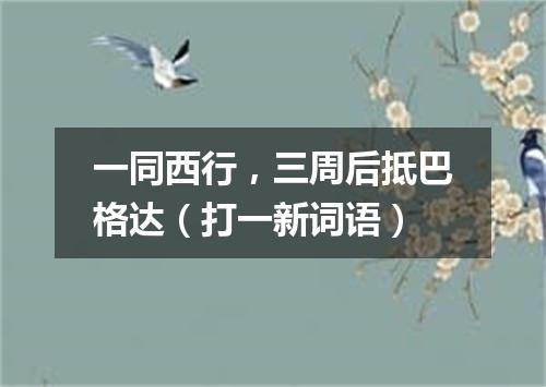 一同西行，三周后抵巴格达（打一新词语）