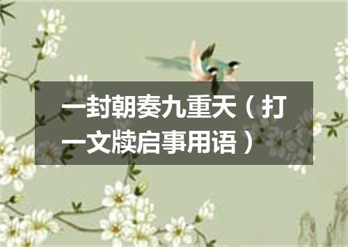 一封朝奏九重天（打一文牍启事用语）