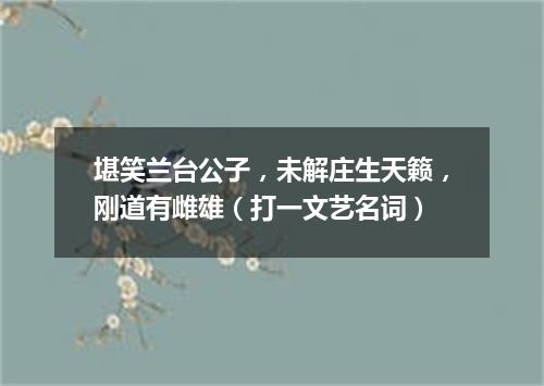 堪笑兰台公子，未解庄生天籁，刚道有雌雄（打一文艺名词）