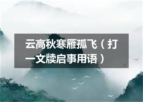 云高秋寒雁孤飞（打一文牍启事用语）