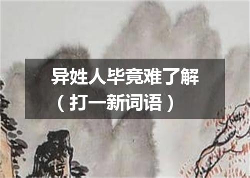 异姓人毕竟难了解（打一新词语）