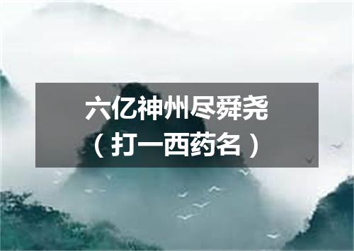 六亿神州尽舜尧（打一西药名）