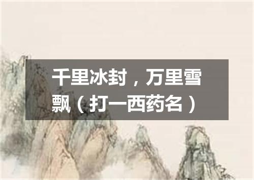 千里冰封，万里雪飘（打一西药名）