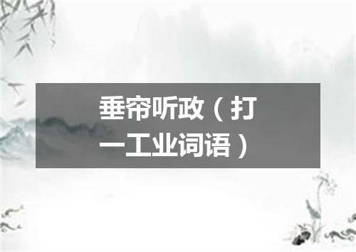 垂帘听政（打一工业词语）