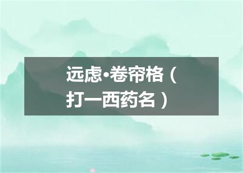 远虑·卷帘格（打一西药名）