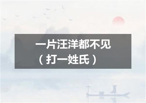 一片汪洋都不见（打一姓氏）