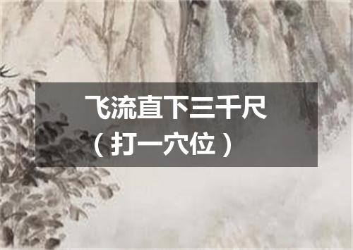 飞流直下三千尺（打一穴位）
