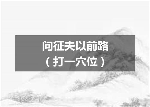 问征夫以前路（打一穴位）