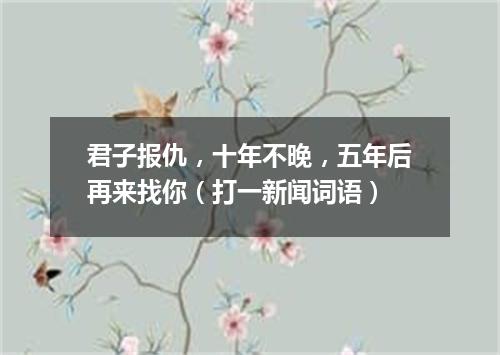 君子报仇，十年不晚，五年后再来找你（打一新闻词语）