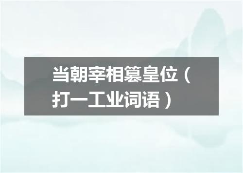 当朝宰相篡皇位（打一工业词语）