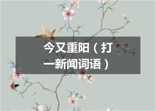 今又重阳（打一新闻词语）