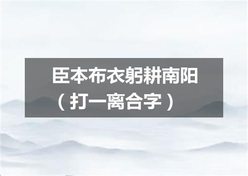 臣本布衣躬耕南阳（打一离合字）
