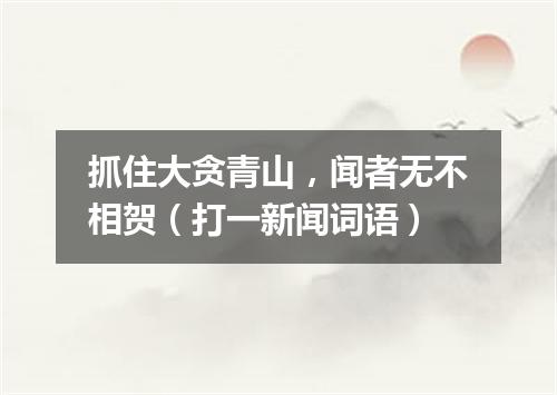 抓住大贪青山，闻者无不相贺（打一新闻词语）
