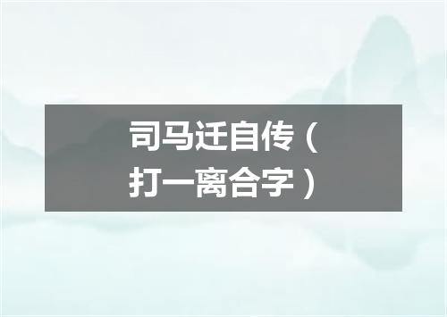 司马迁自传（打一离合字）