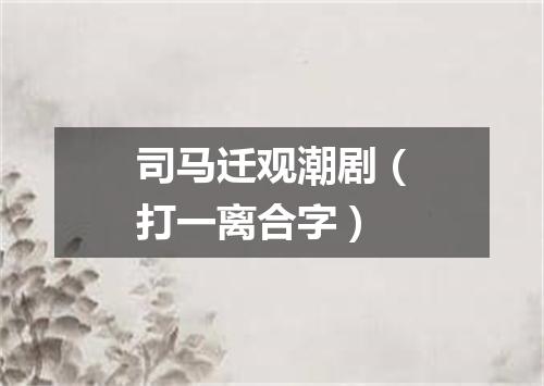 司马迁观潮剧（打一离合字）