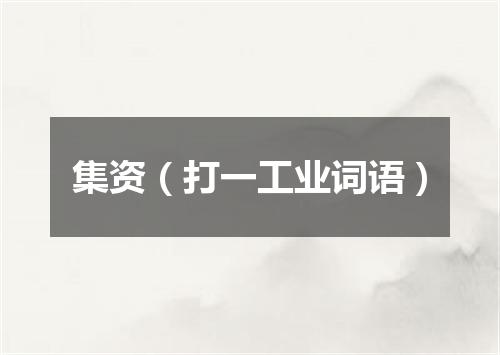 集资（打一工业词语）