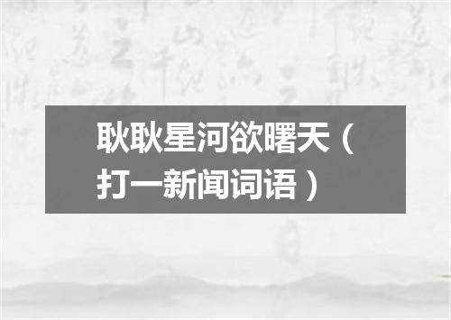 耿耿星河欲曙天（打一新闻词语）