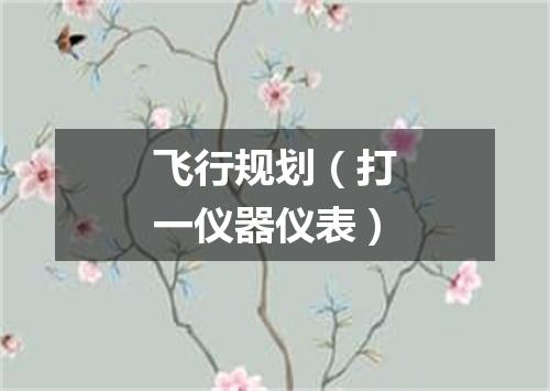 飞行规划（打一仪器仪表）