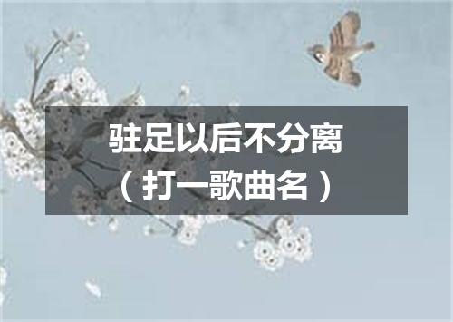 驻足以后不分离（打一歌曲名）