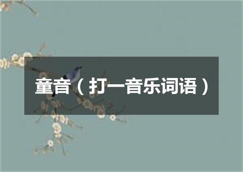 童音（打一音乐词语）