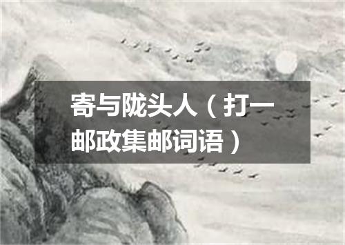 寄与陇头人（打一邮政集邮词语）