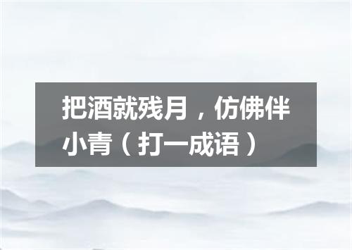把酒就残月，仿佛伴小青（打一成语）