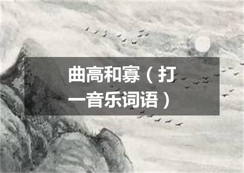 曲高和寡（打一音乐词语）